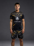UFC Venum Fusion Dövüş Forması – Siyah/Altın Walkout Jersey | Erkek