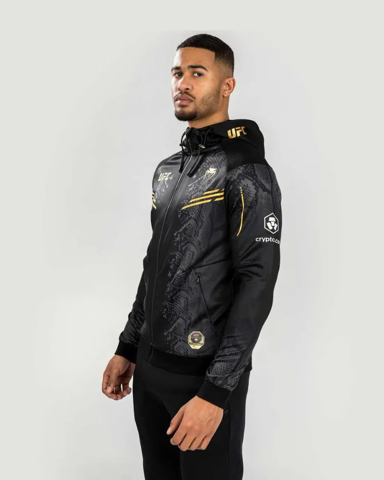 UFC Adrenaline Fermuarlı Sweatshirt – Altın/Siyah Kapüşonlu Ceket | Venum