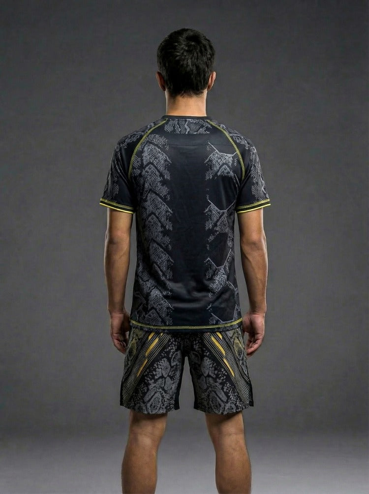 UFC Adrenaline Dövüş Forması – Yılan Deseni Siyah/Altın Jersey | Erkek