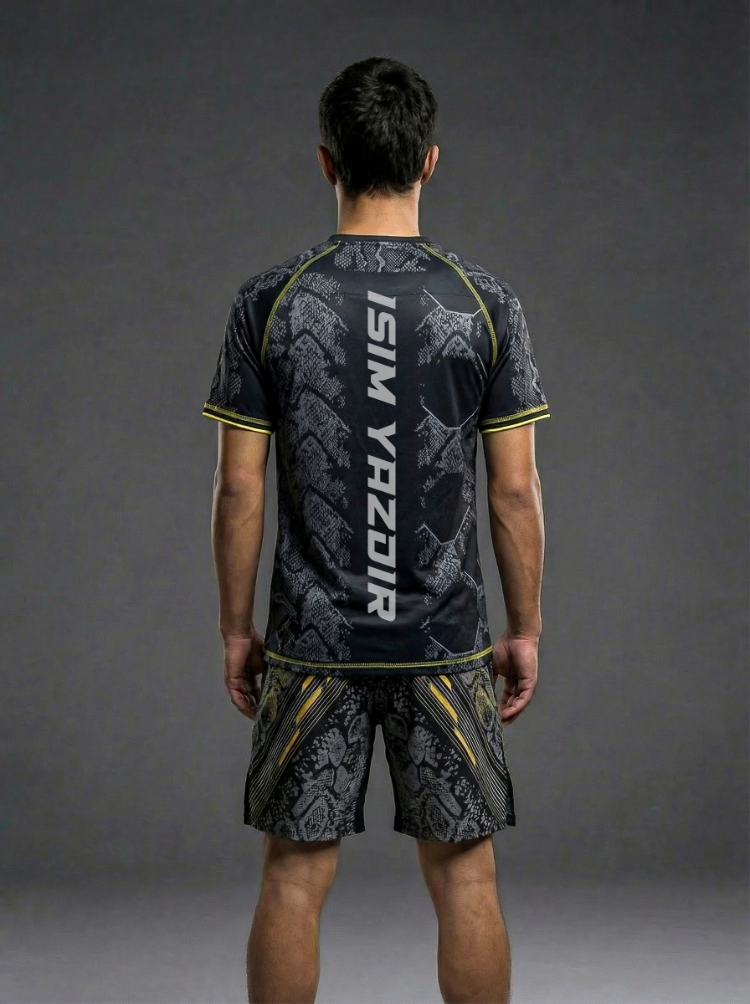 UFC Adrenaline Dövüş Forması – Yılan Deseni Siyah/Altın Jersey | Erkek