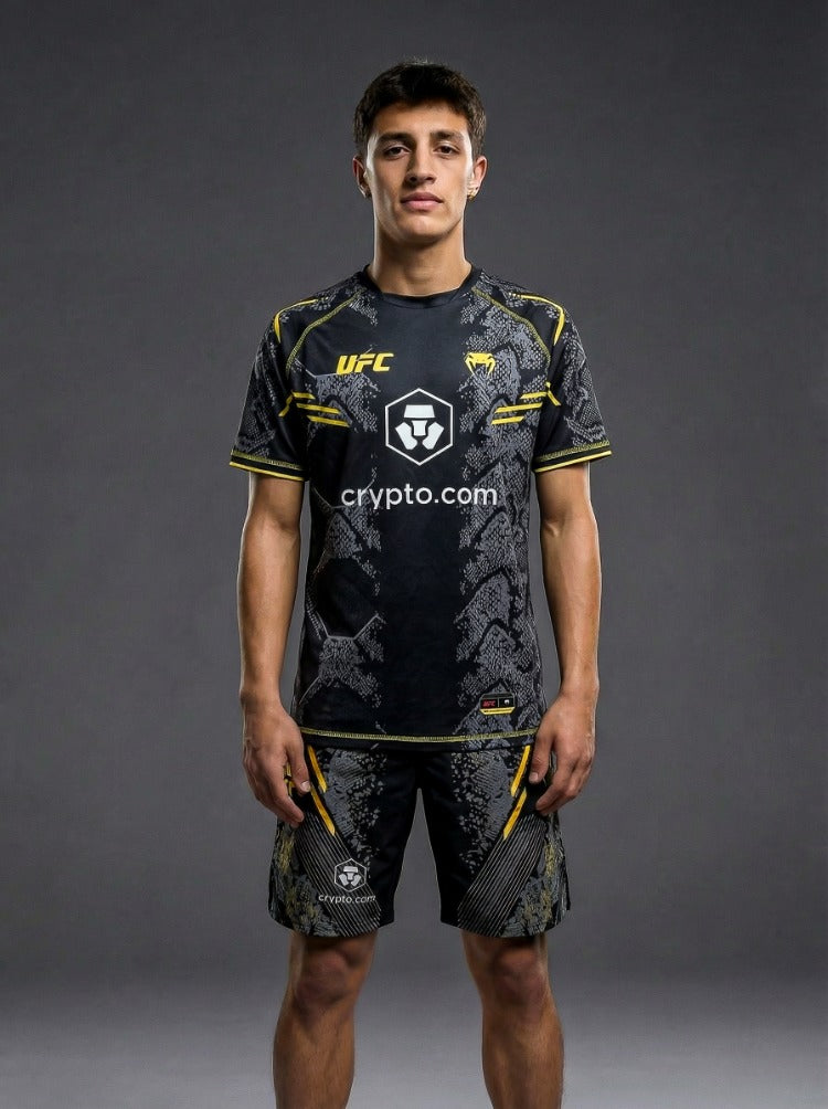 UFC Adrenaline Dövüş Forması – Yılan Deseni Siyah/Altın Jersey | Erkek