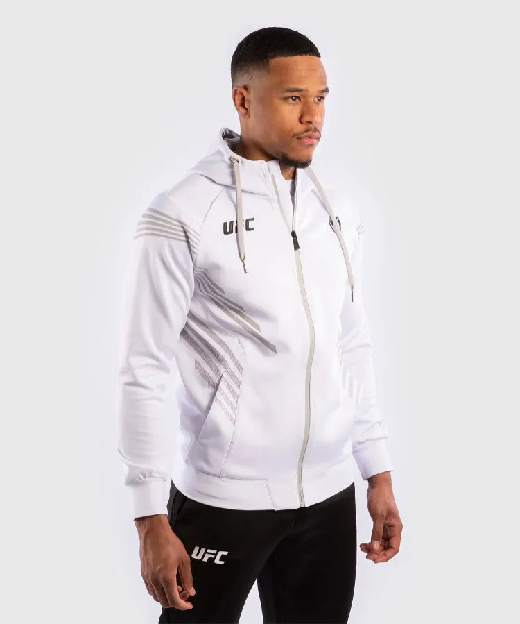 UFC Venum Pro Line Fermuarlı Sweatshirt – Beyaz Kapüşonlu | Dövüş