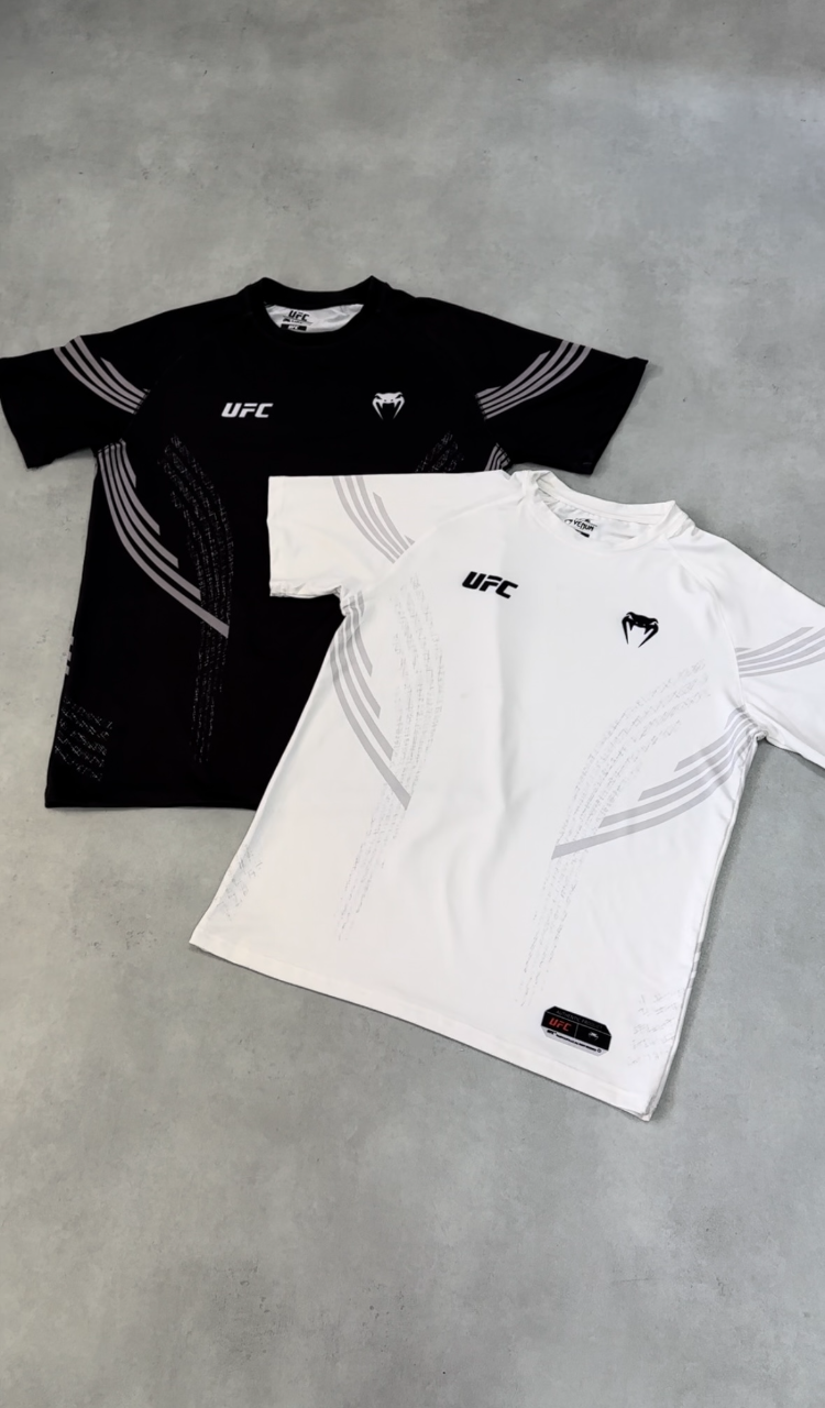 UFC Venum Fight Night Forma İndirimli İkili Paket – Siyah+Beyaz Jersey